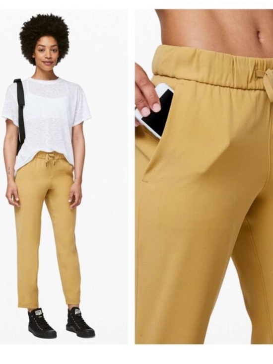 lululemon athletica Pants - lululemon In the fly athletica Womens Drawstring Track Pants in Mustard Size 4